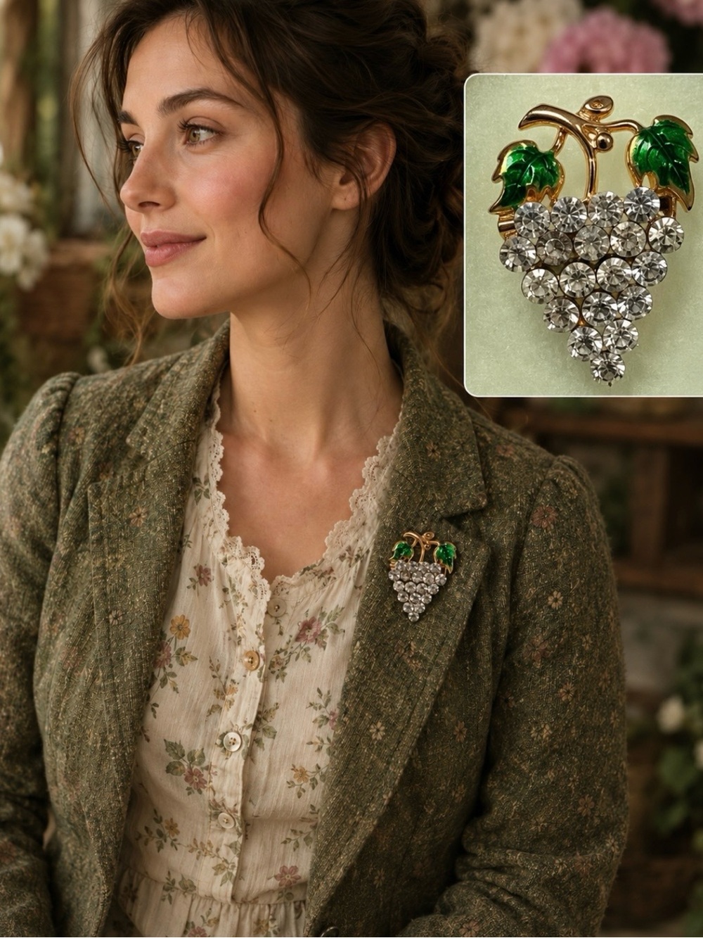 Rhinestone brooch